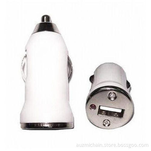 Mini USB Car Chargers for Mobile Phone, 12 to 24V DC Input Voltages